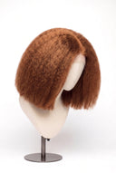 Kinky Straight Bob Glueless Human Hair Wig in Shade 30 Smoked Amber, Light Auburn with Copper Gold Undertones, by Kora Strand