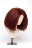 Kinky Straight Bob Glueless Human Hair Wig in Shade 33 Auburn Éclat, Dark Auburn Copper Red, by Kora Strand