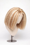 Kinky Straight Bob Glueless Human Hair Wig in Shade 613/27 Golden Cream, Light and Honey Blonde Highlights and Lowlights, by Kora Strand