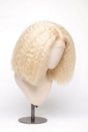 Kinky Straight Bob Glueless Human Hair Wig in Shade 613 Porcelain Gold, Neutral Warm Bleach Blonde, by Kora Strand