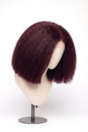 Kinky Straight Bob Glueless Human Hair Wig in Shade 99J Wine Ink, Deep Burgundy Wine Red, by Kora Strand