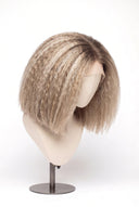 Kinky Straight Bob Glueless Human Hair Wig in Shade T8-8/60 Vanilla Drift, Butter and Icy Blonde Highlights and Lowlights, by Kora Strand
