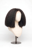 Kinky Straight Bob Glueless Human Hair Wig Showing the Defined Texture by Kora Strand