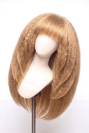 Kinky Straight Fringe Layered Glueless Human Hair Wig in Shade 22 Golden Oat, Vanilla Golden Beige Blonde, by Kora Strand