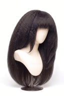 Kinky Straight Fringe Layered Glueless Human Hair Wig, Product View 4 by Kora Strand