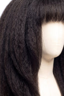 Kinky Straight Fringe Layered Glueless Human Hair Wig, Product View 5 by Kora Strand