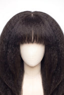 Kinky Straight Fringe Layered Glueless Human Hair Wig, Product View 6 by Kora Strand
