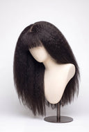 Kinky Straight Fringe Human Hair Wig with a Natural-Looking Finished Style by Kora Strand