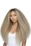 Kinky Straight Halo Extension Showing the Hair Texture and Length by Kora Strand