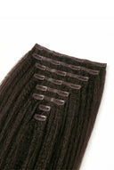 Ultra-Flat Seamless Invisible Clip-In Wefts Detail on the Kinky Straight Invisible Clip-In Extensions by Kora Strand