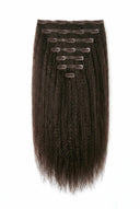 Kinky Straight Invisible Clip-In Extensions in Virgin Human Hair with Ultra-Flat Seamless Invisible Clip-In Wefts by Kora Strand