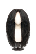 Kinky Straight Layered Glueless Human Hair Wig in Shade 1B Noire Naturel, Natural Black, by Kora Strand