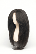 Kinky Straight Layered Human Hair Wig with a Natural-Looking Finished Style by Kora Strand