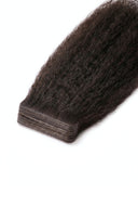 Kinky Straight Seamless Tape Extensions in Virgin Human Hair with Thin Flexible Seamless Tape Tabs by Kora Strand