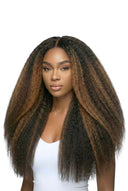 Flexible Weft- und diskrete Tape-Konstruktionsdetails an den kinky straight Nahtlinien-Weft-Tape-Extensions von Kora Strand