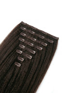 Double-Drawn Double-Wefted Multi-Weft Clip-In Set Detail on the Kinky Straight Signature Clip-In Extensions by Kora Strand