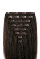 Kinky Straight Signature Clip-In Extensions Showing the Hair Texture and Length by Kora Strand