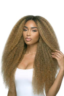 Diskreter flacher Keratin-Bond-Detail an den Kinky Straight StrandBond Flat Tip Extensions von Kora Strand