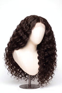 Loose Wave Glueless Human Hair Wig in Shade 2 Midnight Espresso, Darkest Brown, by Kora Strand