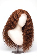 Loose Wave Glueless Human Hair Wig in Shade 30 Smoked Amber, Light Auburn with Copper Gold Undertones, by Kora Strand