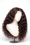 Loose Wave Glueless Human Hair Wig in Shade 4 Cacao Riche, Chocolate Brown, by Kora Strand