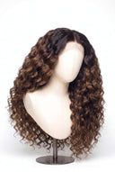 Loose Wave Glueless Human Hair Wig in Shade T2-2/4/6 Brun Tissé, Multi-Tonal Brunette Highlights and Lowlights, by Kora Strand