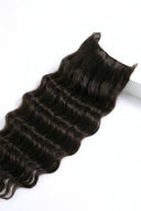 Loose Wave Halo Extension in Virgin Human Hair with Lightweight Invisible Crown Wire with Stabilising Clips by Kora Strand