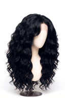 Loose Wave Layered Glueless Human Hair Wig in Shade 1 Noire Absolu, Jet Black, by Kora Strand