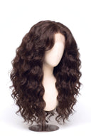 Loose Wave Layered Glueless Human Hair Wig in Shade 2 Midnight Espresso, Darkest Brown, by Kora Strand