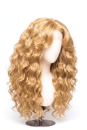 Loose Wave Layered Glueless Human Hair Wig in Shade 22 Golden Oat, Vanilla Golden Beige Blonde, by Kora Strand