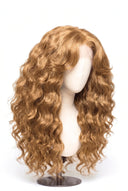 Loose Wave Layered Glueless Human Hair Wig in Shade 27 Miel Doré, Honey Golden Blonde, by Kora Strand