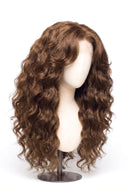 Loose Wave Layered Glueless Human Hair Wig in Shade 6 Maple Brun, Light Chestnut Brown, by Kora Strand