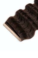 Loose Wave Seamline Weft Tape Extensions in Virgin Human Hair with Flexible Weft and Discreet Tape Construction by Kora Strand