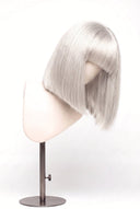 Silk Straight Bob Fringe Glueless Human Hair Wig in Shade 1001 Winter Pearl, Icy Platinum Blonde, by Kora Strand