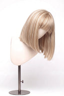 Silk Straight Bob Fringe Glueless Human Hair Wig in Shade 18/22 Cream Oat, Beige and Vanilla Blonde Highlights and Lowlights, by Kora Strand