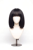 Silk Straight Bob Fringe Glueless Human Hair Wig in Shade 1B Noire Naturel, Natural Black, by Kora Strand