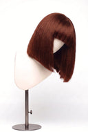 Silk Straight Bob Fringe Glueless Human Hair Wig in Shade 33 Auburn Éclat, Dark Auburn Copper Red, by Kora Strand