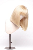 Silk Straight Bob Fringe Glueless Human Hair Wig in Shade 613 Porcelain Gold, Neutral Warm Bleach Blonde, by Kora Strand