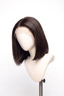 Silk Straight Bob Glueless Human Hair Wig in Shade 2 Midnight Espresso, Darkest Brown, by Kora Strand