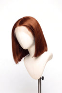 Silk Straight Bob Glueless Human Hair Wig in Shade 350 Copper Sol, Ginger Copper Red, by Kora Strand
