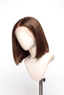 Silk Straight Bob Glueless Human Hair Wig in Shade 6 Maple Brun, Light Chestnut Brown, by Kora Strand