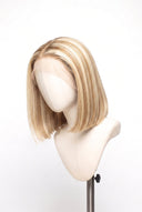 Silk Straight Bob Glueless Human Hair Wig in Shade 613/27 Golden Cream, Light and Honey Blonde Highlights and Lowlights, by Kora Strand