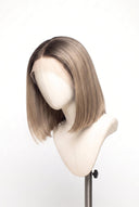 Silk Straight Bob Glueless Human Hair Wig in Shade T8/60 Ash Bronde, Ash Brown to Ash Beige Blonde Balayage, by Kora Strand