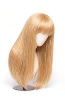Silk Straight Fringe Glueless Human Hair Wig in Shade 22 Golden Oat, Vanilla Golden Beige Blonde, by Kora Strand