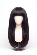 Silk Straight Fringe Layered Glueless Human Hair Wig in Shade 1B Noire Naturel, Natural Black, by Kora Strand