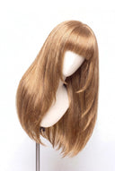 Silk Straight Fringe Layered Glueless Human Hair Wig in Shade 27 Miel Doré, Honey Golden Blonde, by Kora Strand