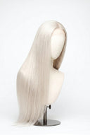 Silk Straight Glueless Human Hair Wig in Shade 1001 Winter Pearl, Icy Platinum Blonde, by Kora Strand