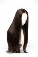 Silk Straight Glueless Human Hair Wig in Shade 2 Midnight Espresso, Darkest Brown, by Kora Strand