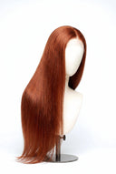 Silk Straight Glueless Human Hair Wig in Shade 350 Copper Sol, Ginger Copper Red, by Kora Strand
