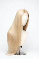 Silk Straight Glueless Human Hair Wig in Shade 613 Porcelain Gold, Neutral Warm Bleach Blonde, by Kora Strand